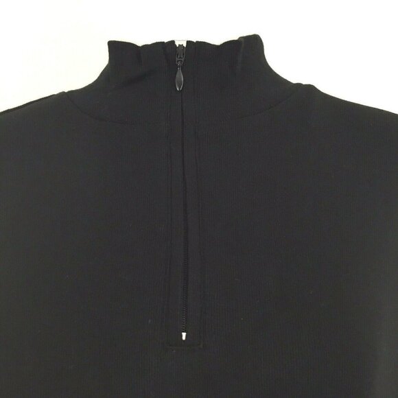 Liz Claiborne Women's Medium Long Sleeve 1/4 Zip Mock Neck Knit Top Black NEW - Picture 3 of 8